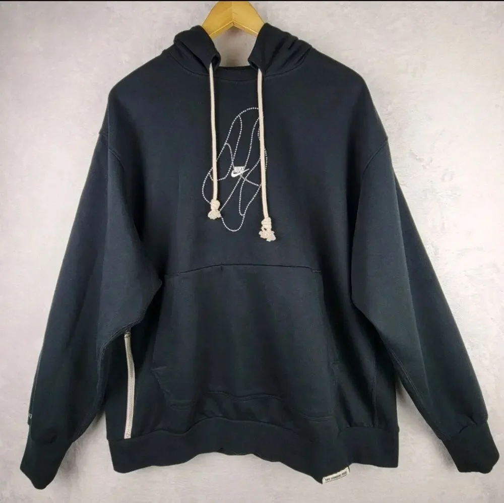 Men Sz XL Hoodie Black Sweatshirt Logo Graphic Basketball Street Casual Nike
